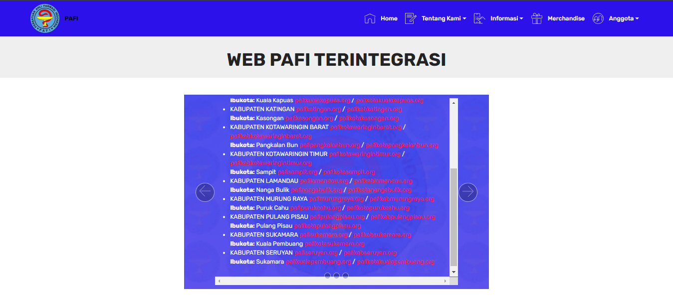 Website PAFI Kabupaten Seruyan