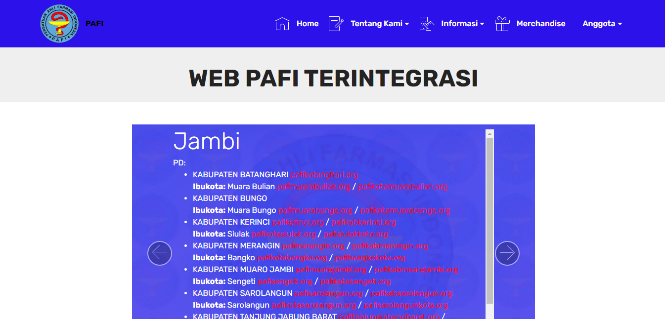 Website PAFI Pamenang