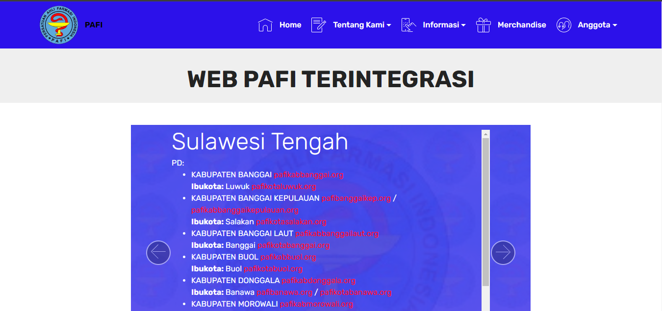 Website PAFI Parigi Kota