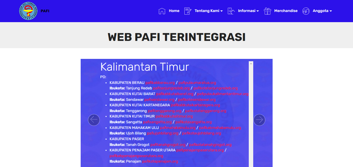 Website PAFI Tanah Grogot