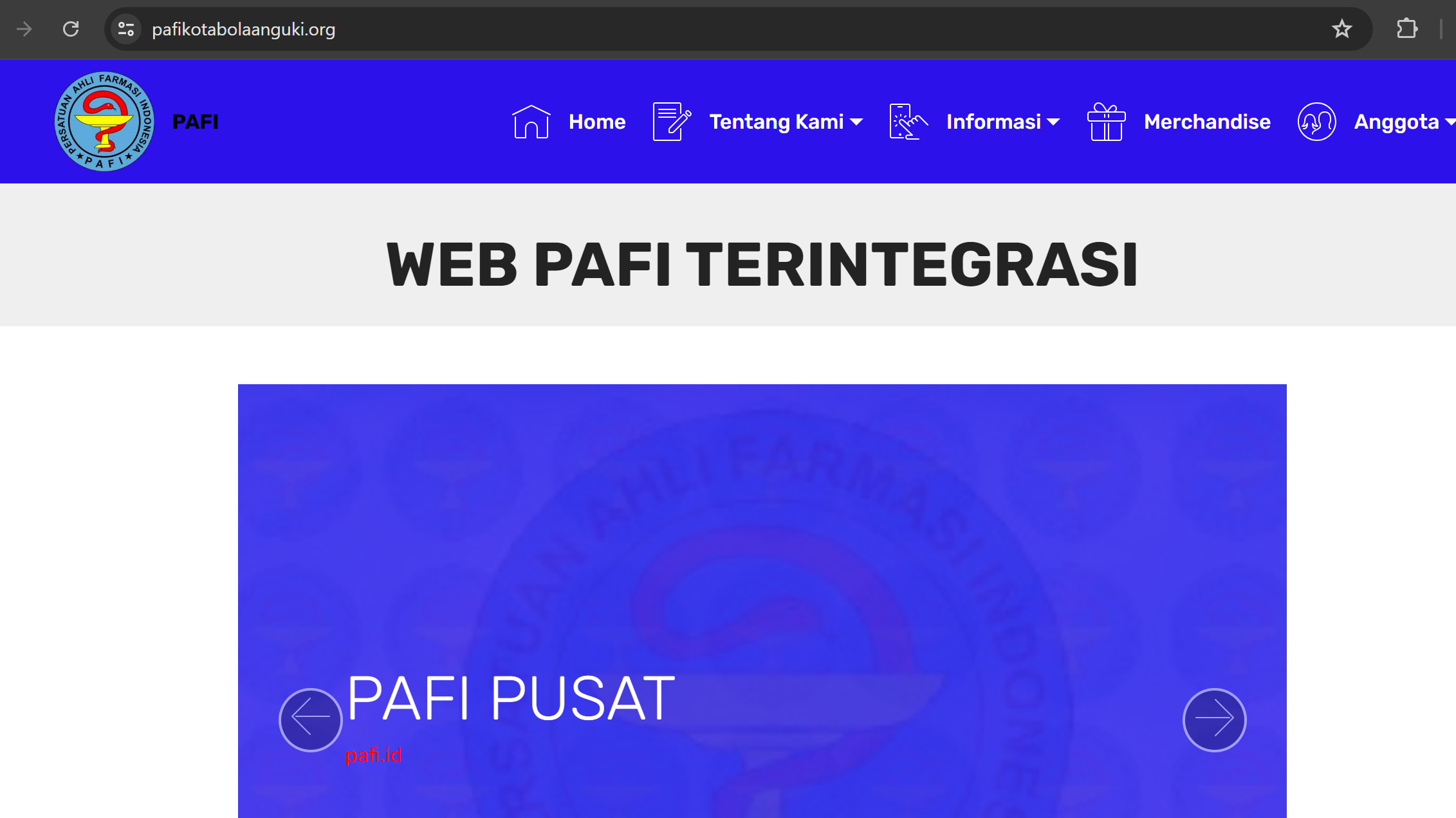 Website Resmi PAFI Bolaang Uki