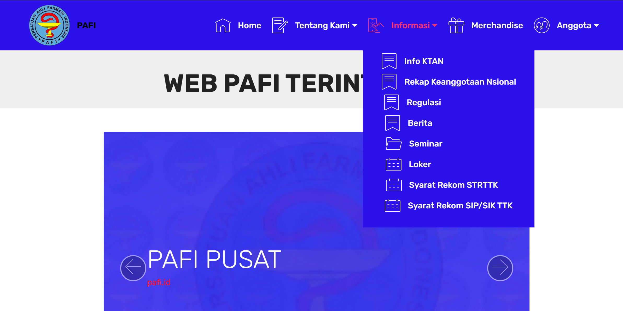 Website Resmi PAFI Kenyam