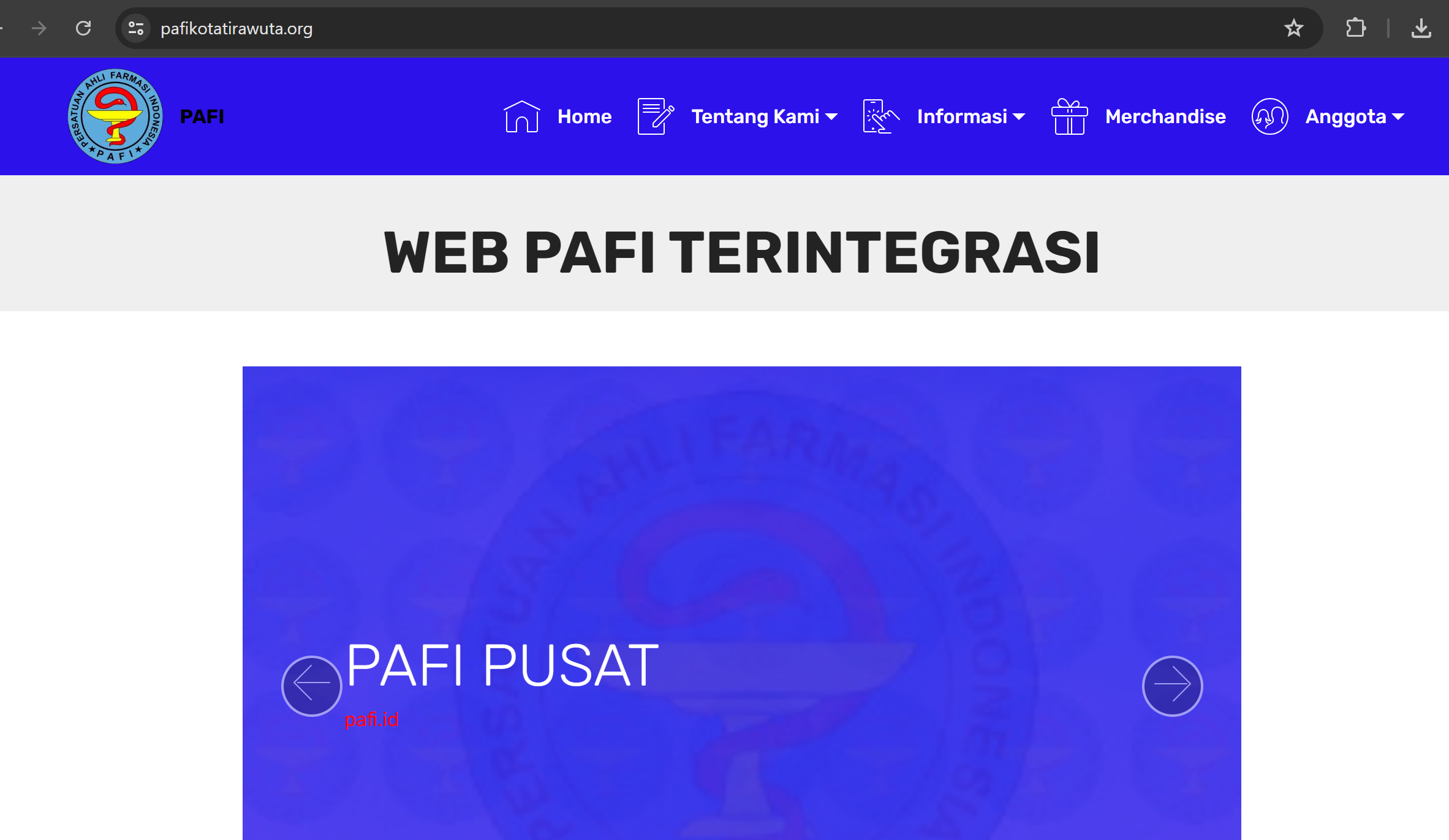 Website Resmi PAFI Tirawuta